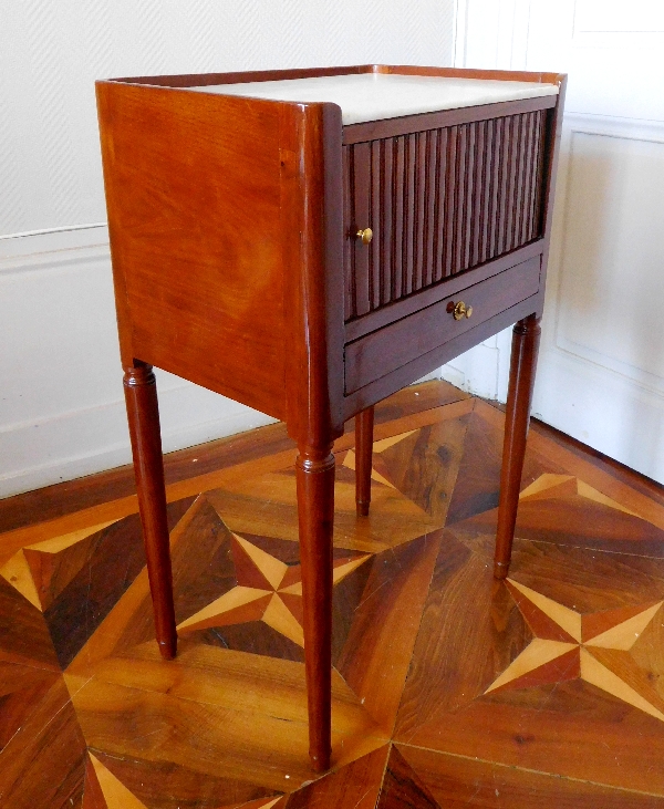 Mahogany bedside table, Louis XVI period, 18th century