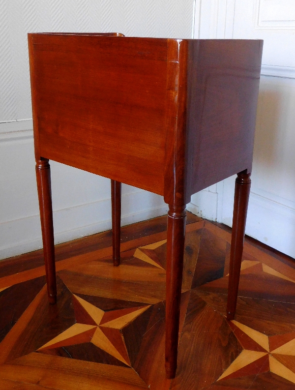 Mahogany bedside table, Louis XVI period, 18th century