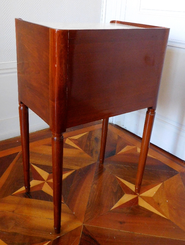 Mahogany bedside table, Louis XVI period, 18th century