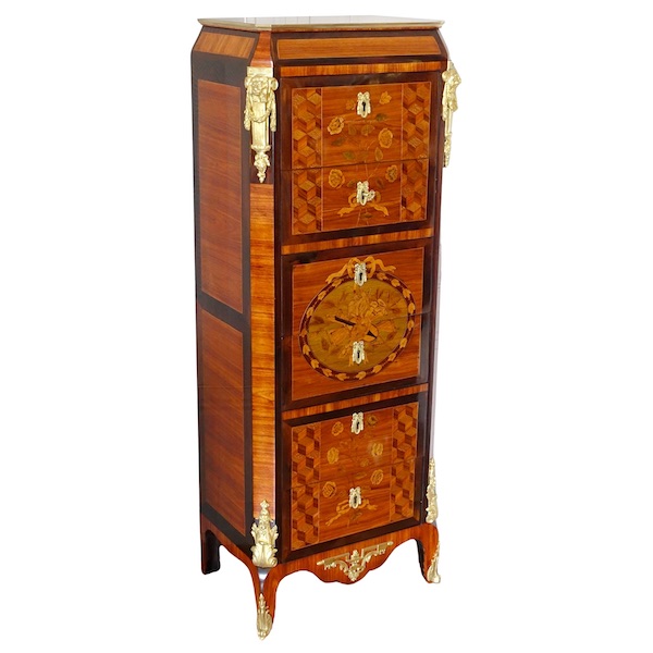 Transition marquetry chiffonier attributed to Nicolas Petit - 18th century circa 1770