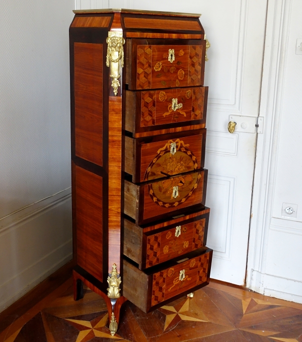 Transition marquetry chiffonier attributed to Nicolas Petit - 18th century circa 1770