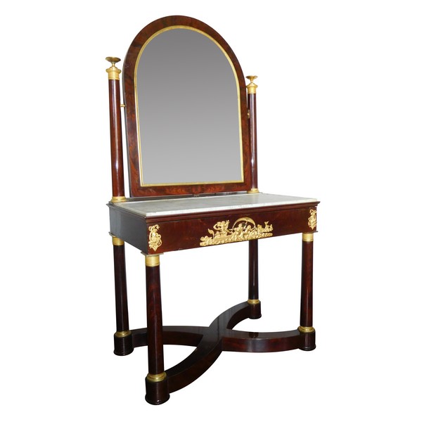 Empire mahogany and ormolu dressing table, early 19th century circa 1815