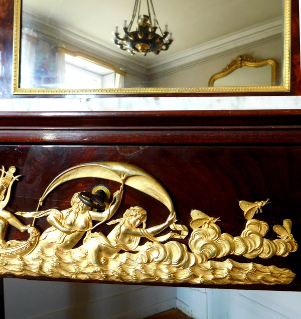 Empire mahogany and ormolu dressing table, early 19th century circa 1815