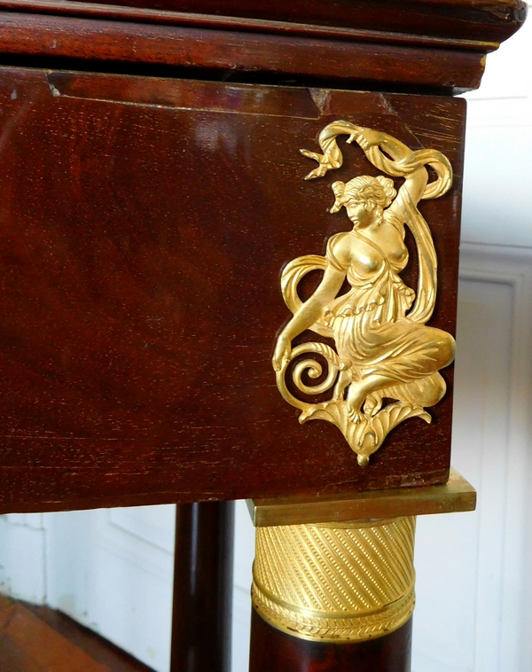 Empire mahogany and ormolu dressing table, early 19th century circa 1815