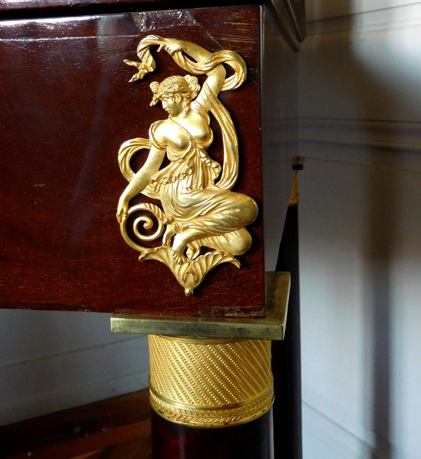 Empire mahogany and ormolu dressing table, early 19th century circa 1815