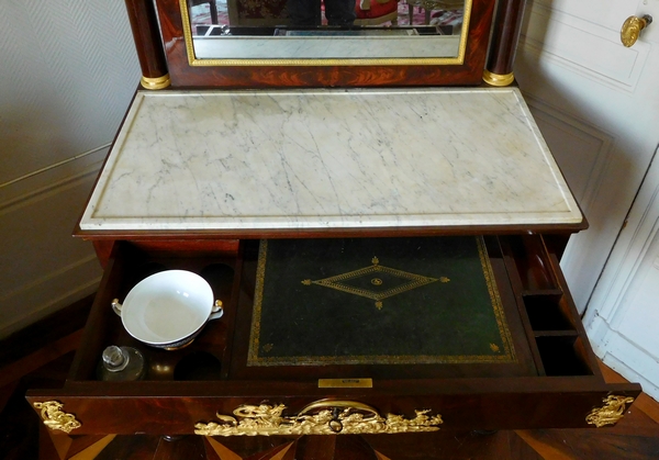 Empire mahogany and ormolu dressing table, early 19th century circa 1815