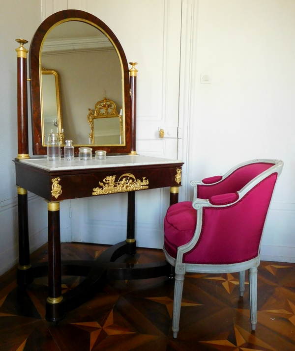 Empire mahogany and ormolu dressing table, early 19th century circa 1815