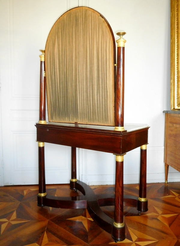 Empire mahogany and ormolu dressing table, early 19th century circa 1815