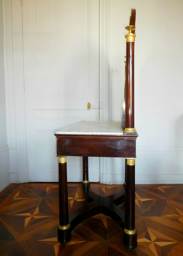 Empire mahogany and ormolu dressing table, early 19th century circa 1815