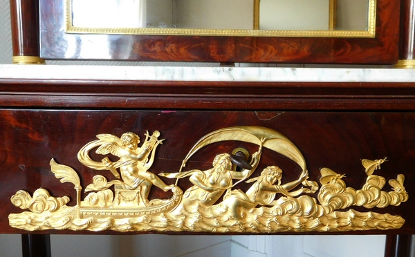 Empire mahogany and ormolu dressing table, early 19th century circa 1815