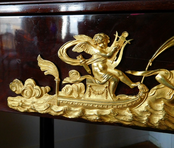 Empire mahogany and ormolu dressing table, early 19th century circa 1815