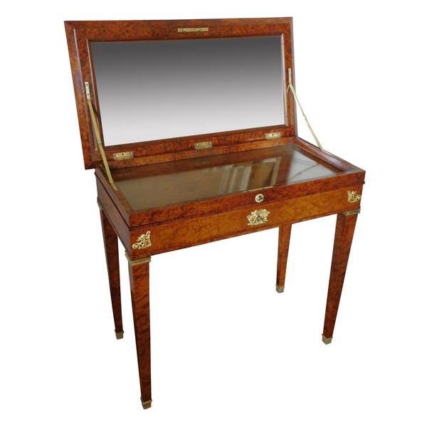 Empire burr wood writing table / dressing table - Empire period, early 19th century