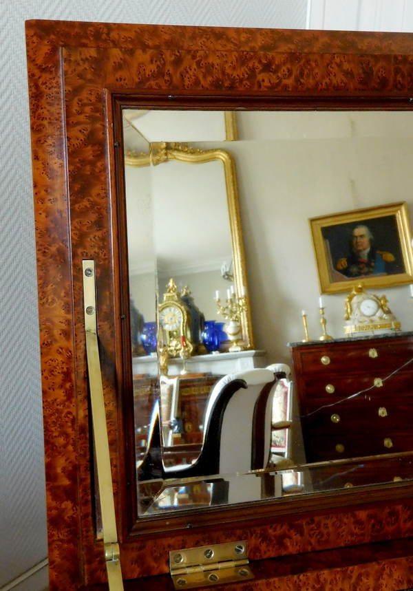 Empire burr wood writing table / dressing table - Empire period, early 19th century