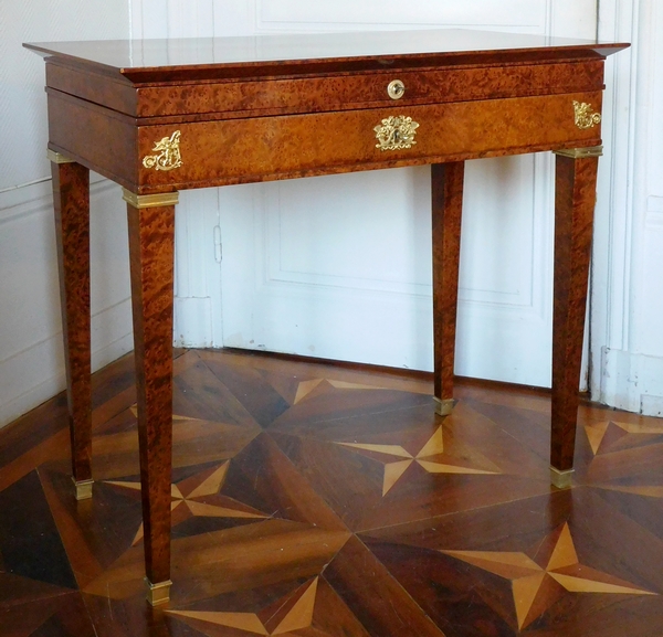 Empire burr wood writing table / dressing table - Empire period, early 19th century