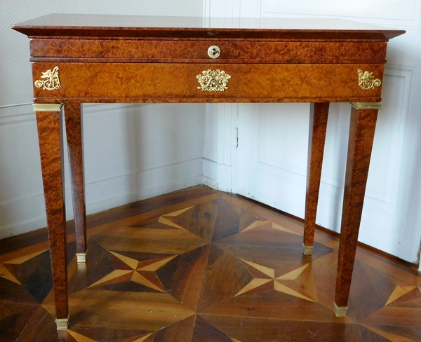 Empire burr wood writing table / dressing table - Empire period, early 19th century