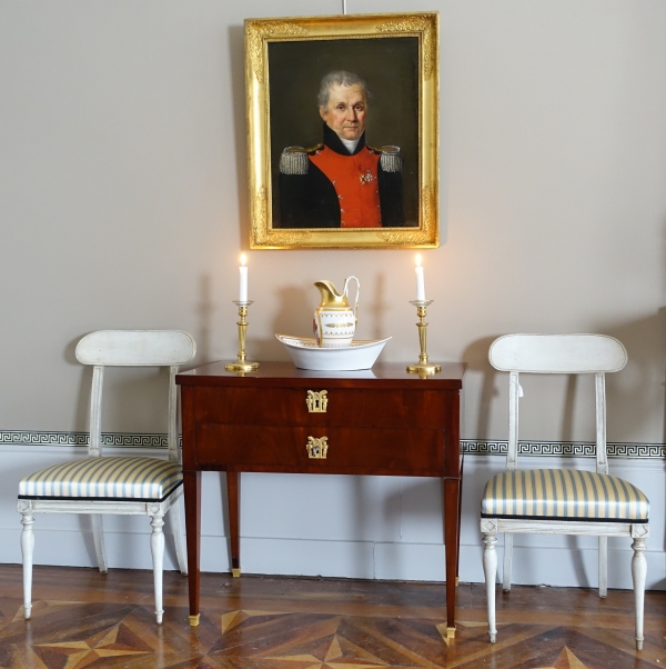 Empire mahogany dressing table for a man with a sliding top