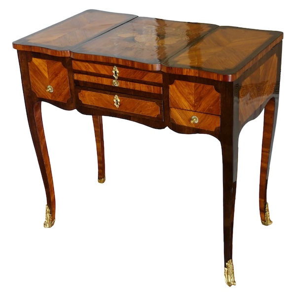 Louis XV / Transition marquetry dressing table - 18th Century