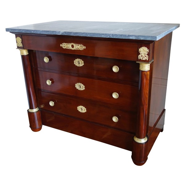 French Empire mahogany & ormolu chest of drawers or commode - early 19th century