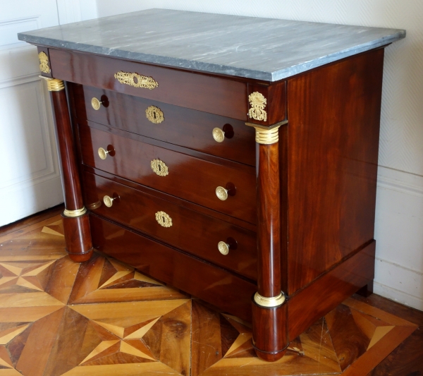 French Empire mahogany & ormolu chest of drawers or commode - early 19th century