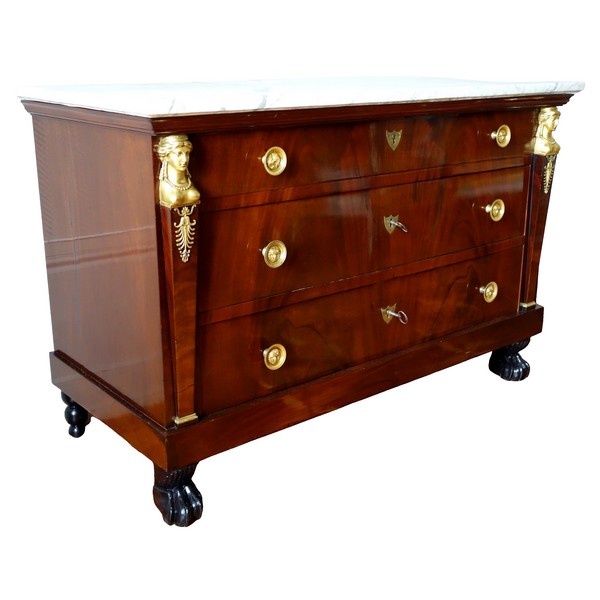 Mahogany and ormolu commode / chest of drawers, Consulate production circa 1800