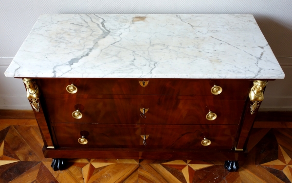 Mahogany and ormolu commode / chest of drawers, Consulate production circa 1800