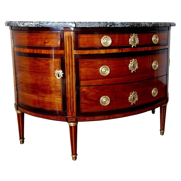 Large Louis XVI half-moon shaped commode / chest of drawers, 18th century