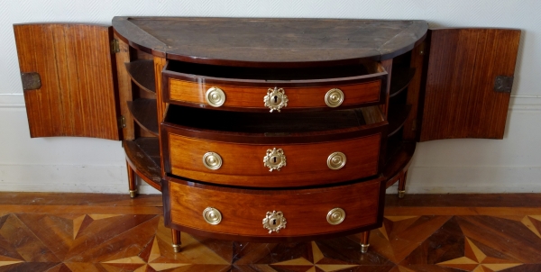 Large Louis XVI half-moon shaped commode / chest of drawers, 18th century