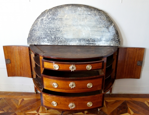 Large Louis XVI half-moon shaped commode / chest of drawers, 18th century