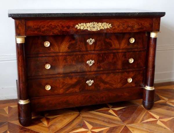 Empire mahogany commode / chest of drawers, France, early 19th century circa 1820