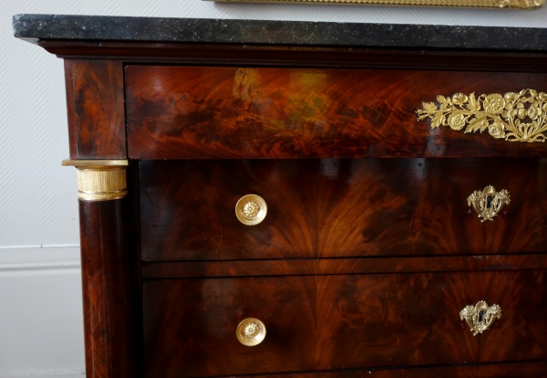 Empire mahogany commode / chest of drawers, France, early 19th century circa 1820