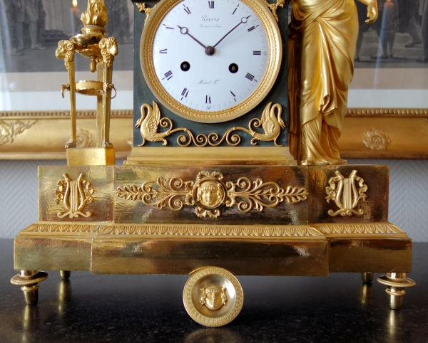 French Empire mahogany chest of drawers or commode - ormolu bronzes attributed to Ravrio