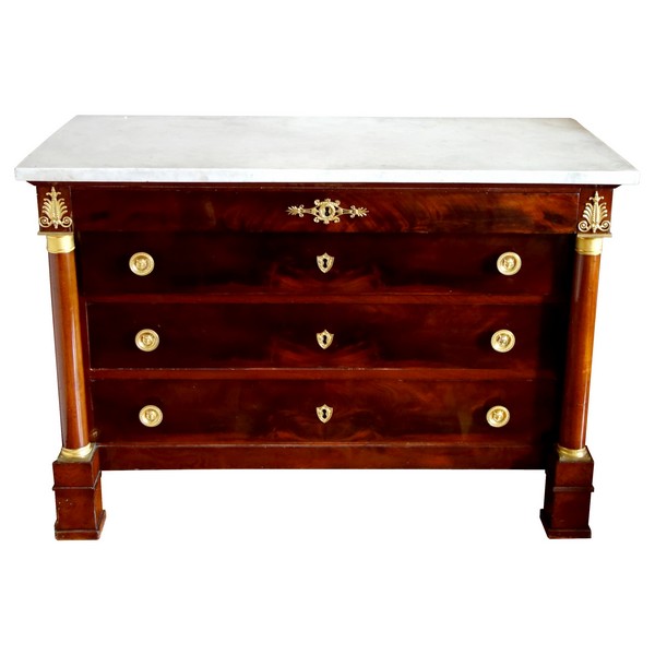 French Empire mahogany & ormolu chest of drawers / commode, early 19th century