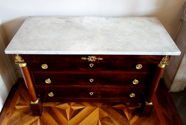 French Empire mahogany & ormolu chest of drawers / commode, early 19th century