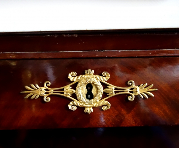 French Empire mahogany & ormolu chest of drawers / commode, early 19th century