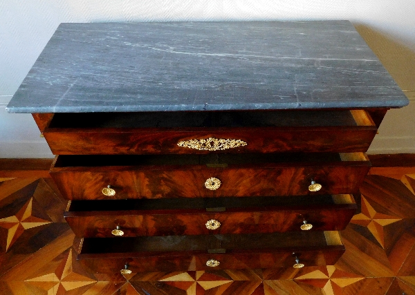 Empire mahogany commode / chest of drawers, France, early 19th century circa 1820