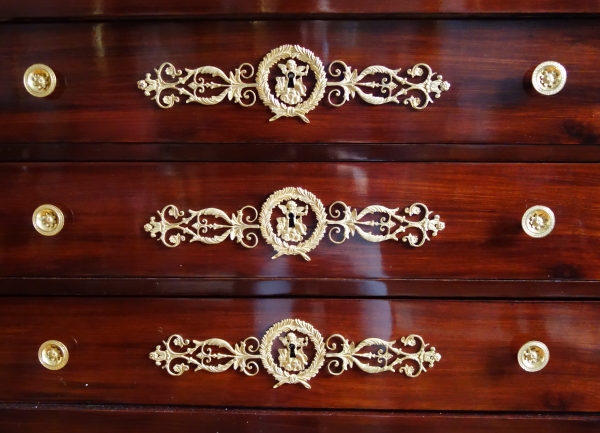 Empire mahogany and ormolu commode, attributed to Marcion