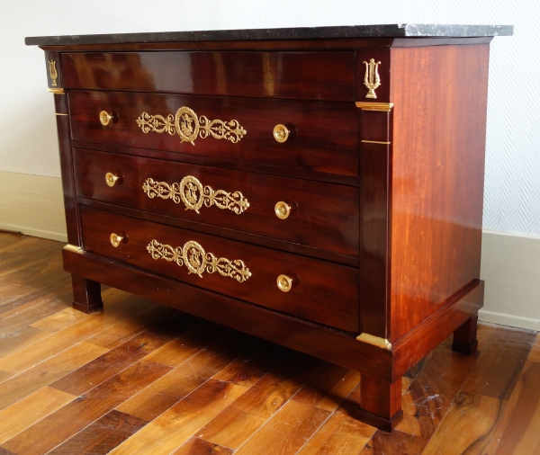 Empire mahogany and ormolu commode, attributed to Marcion