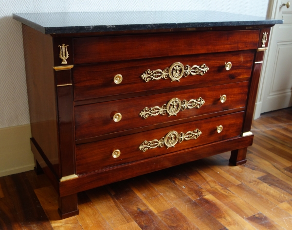 Empire mahogany and ormolu commode, attributed to Marcion