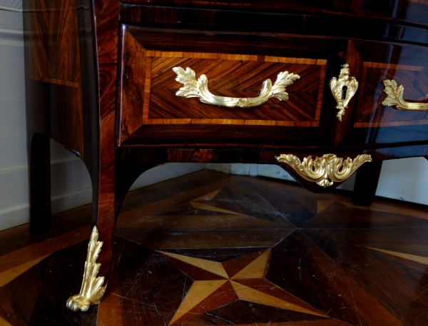 JB Galet : Louis XV marquetry chest of drawers / commode - stamped