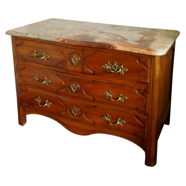 Claude Lebesgue : walnut chest of drawers / commode, Regency period, stamped