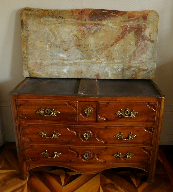 Claude Lebesgue : walnut chest of drawers / commode, Regency period, stamped