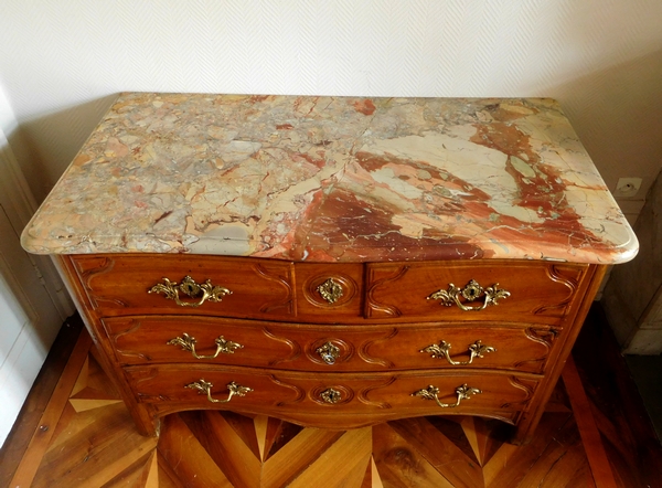 Claude Lebesgue : walnut chest of drawers / commode, Regency period, stamped