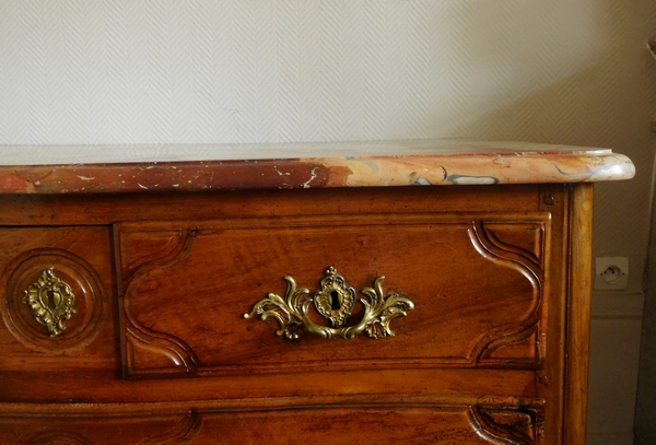 Claude Lebesgue : walnut chest of drawers / commode, Regency period, stamped