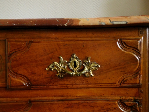 Claude Lebesgue : walnut chest of drawers / commode, Regency period, stamped