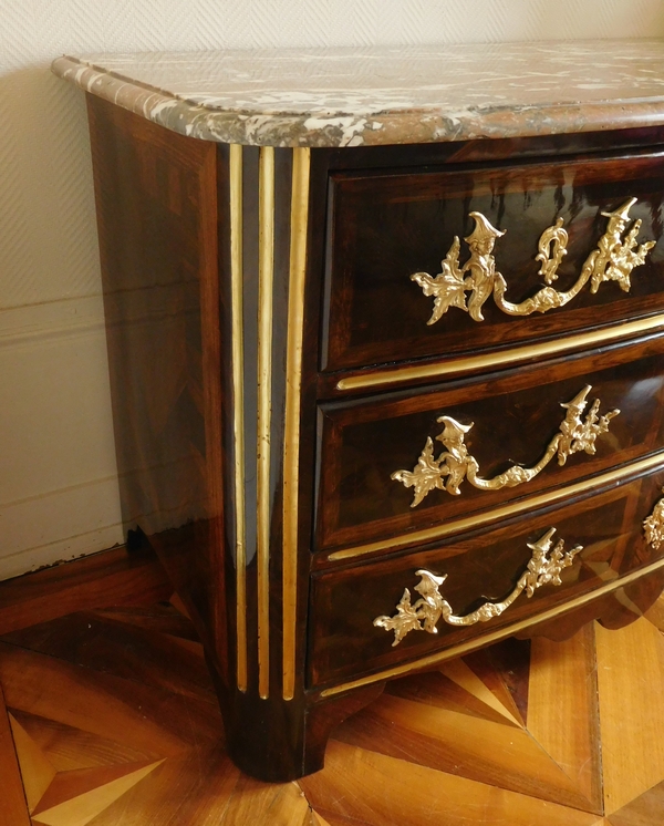 French Regency violet wood commode stamped Chevallier