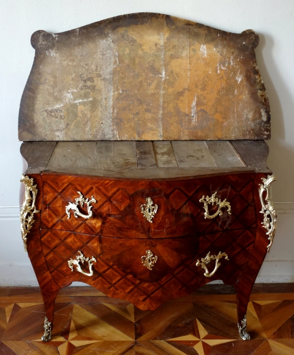 Louis XV violet wood marquetry commode / chest of drawers