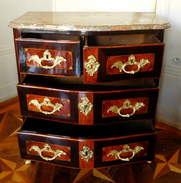 Jean Holthausen : Louis XV marquetry commode / chest of drawers - stamped - 80cm wide