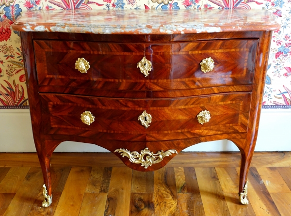 Hubert Hansen : Louis XV commode / chest of drawers - 18th century - stamped