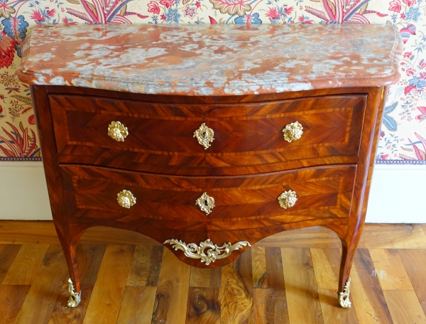 Hubert Hansen : Louis XV commode / chest of drawers - 18th century - stamped