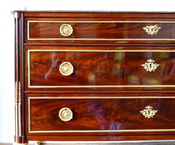 Stockel : Louis XVI mahogany & ormolu chest of drawers - late 18th century - stamped